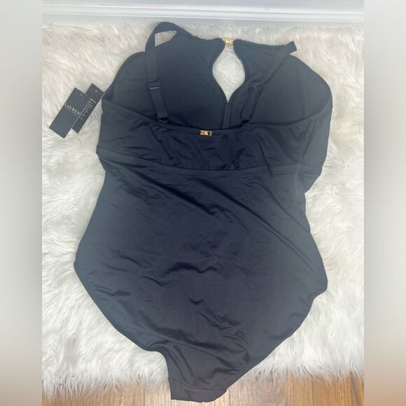 NWT Lauren Ralph Lauren high neck black one piece - Picture 3 of 6